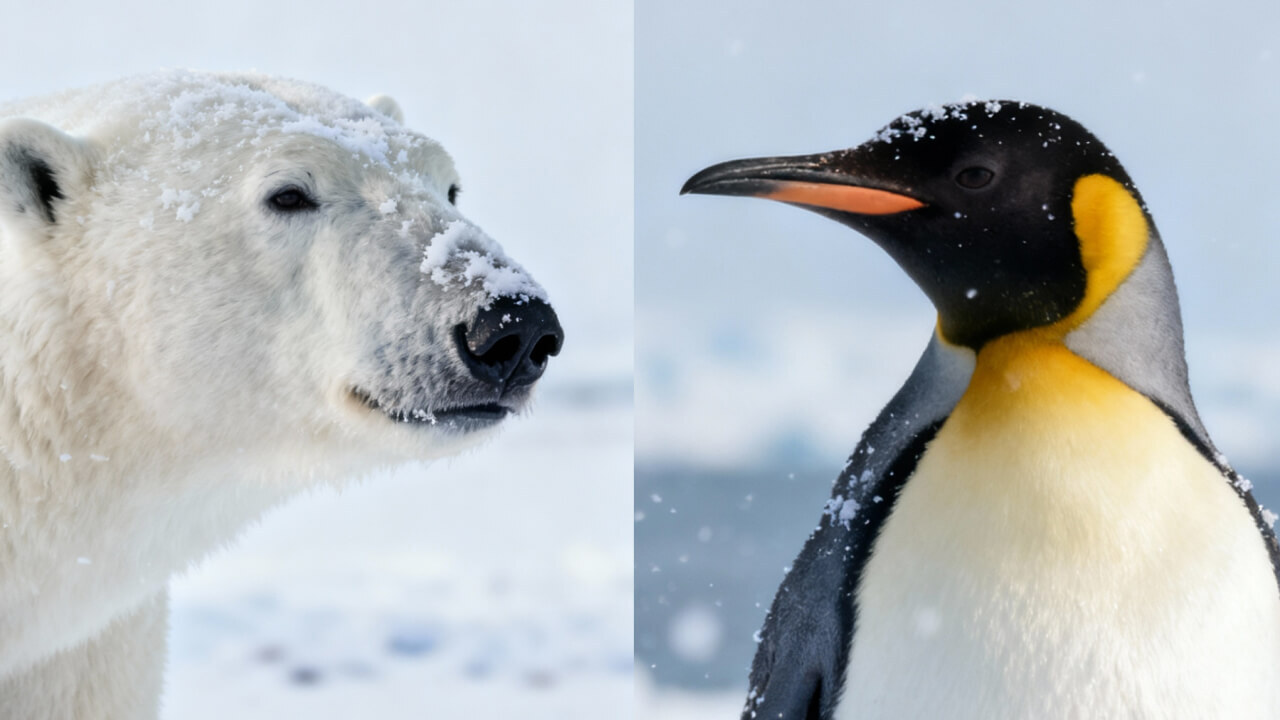 Могут ли встретиться белый медведь и пингвин
