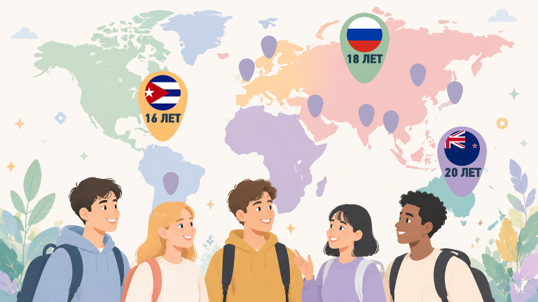 Когда наступает совершеннолетие в разных странах