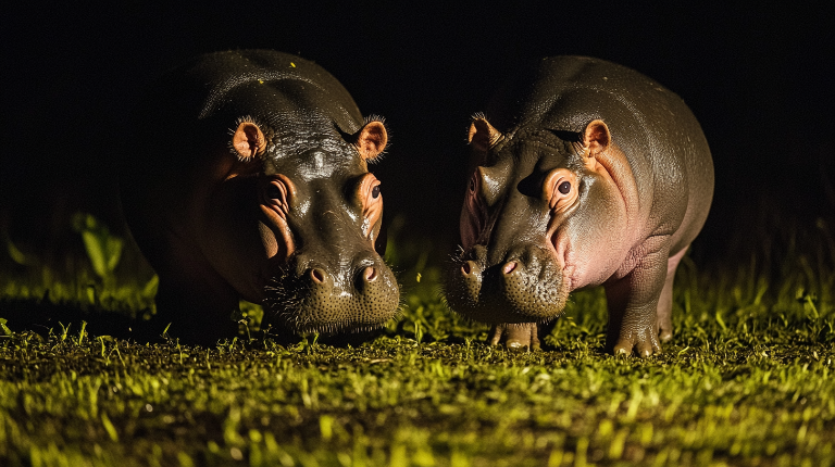 Редкие кадры: ученые нашли в лесу карликовых бегемотов