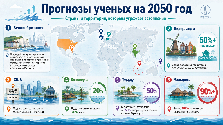 Шесть стран окажутся под угрозой из-за таяния «Ледника Судного дня»: инфографика