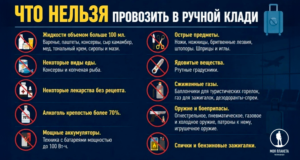Что нельзя провозить в ручной клади