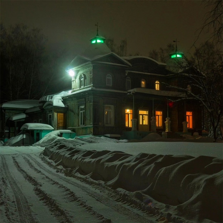 Зимний вечер в провинциальном городе