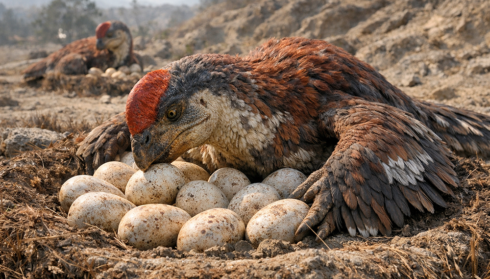 Ученые выяснили, как динозавры-яйцекрады высиживали яйца в своих гнездах