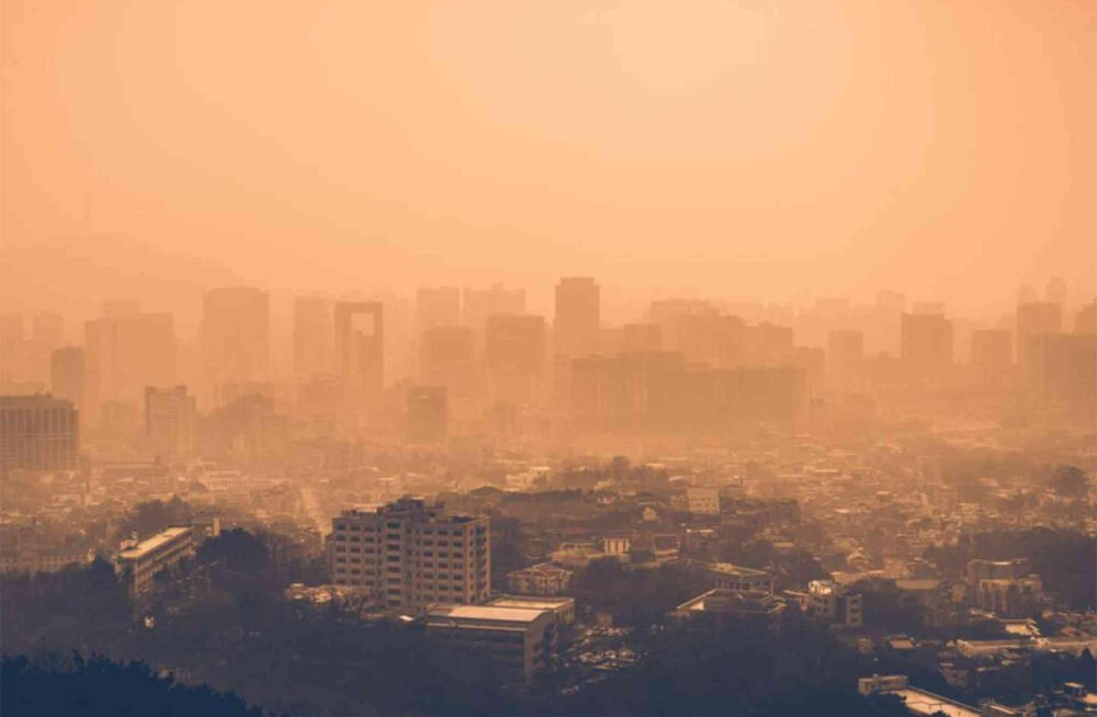 Редкое явление для зимы: желтый песок из Гоби накрыл Японию