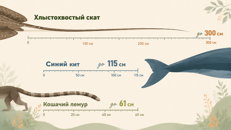 Титулы и рекорды: кто владеет самым длинным хвостом на планете? 