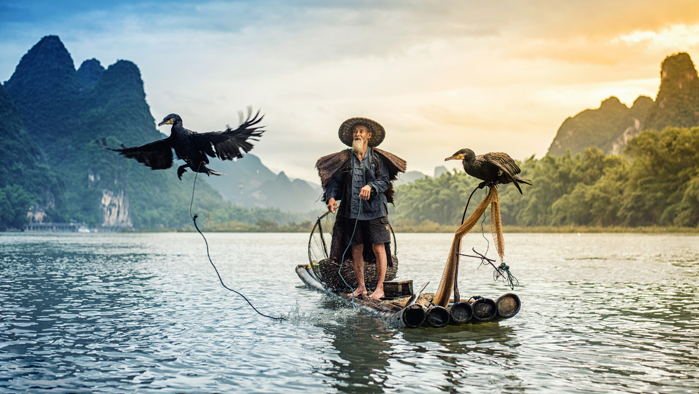 Рыболовы, провинция Китая