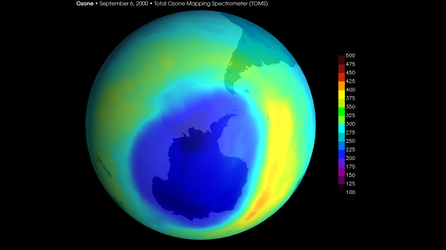 Изображение антарктической озоновой дыры