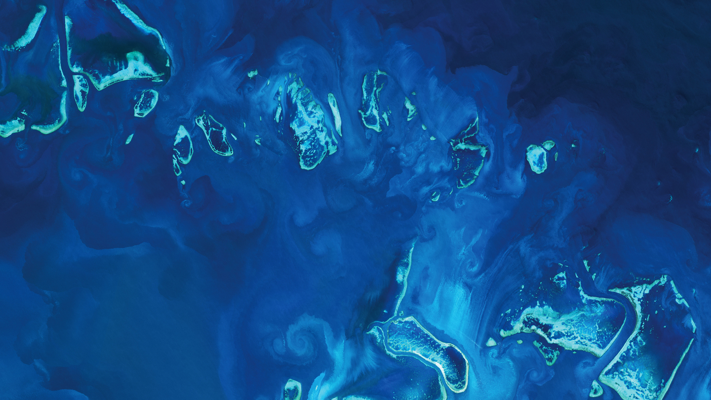 Большой барьерный риф, вид из космоса