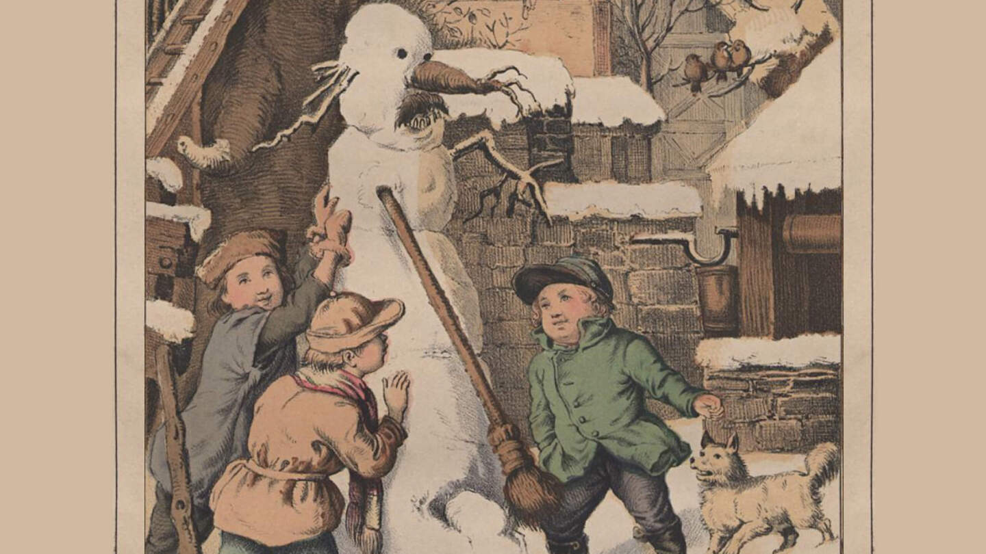 Снеговик. Иллюстрация 1860 г.
