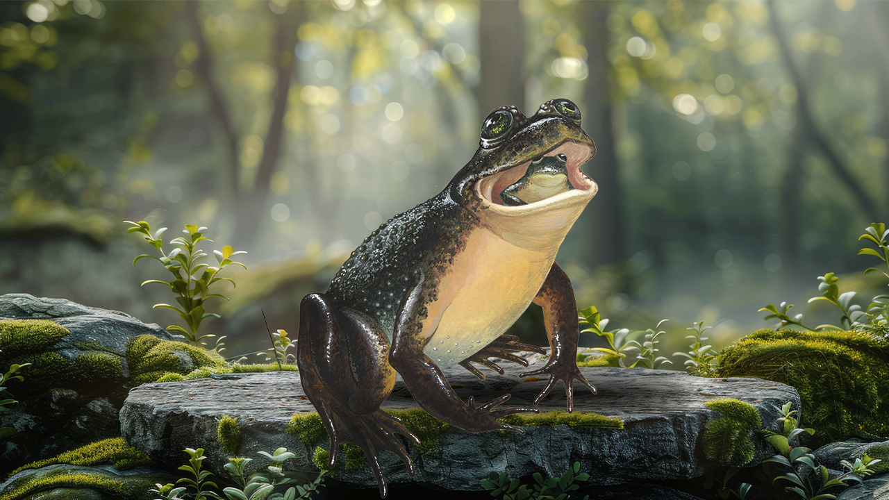 заботливая лягушка