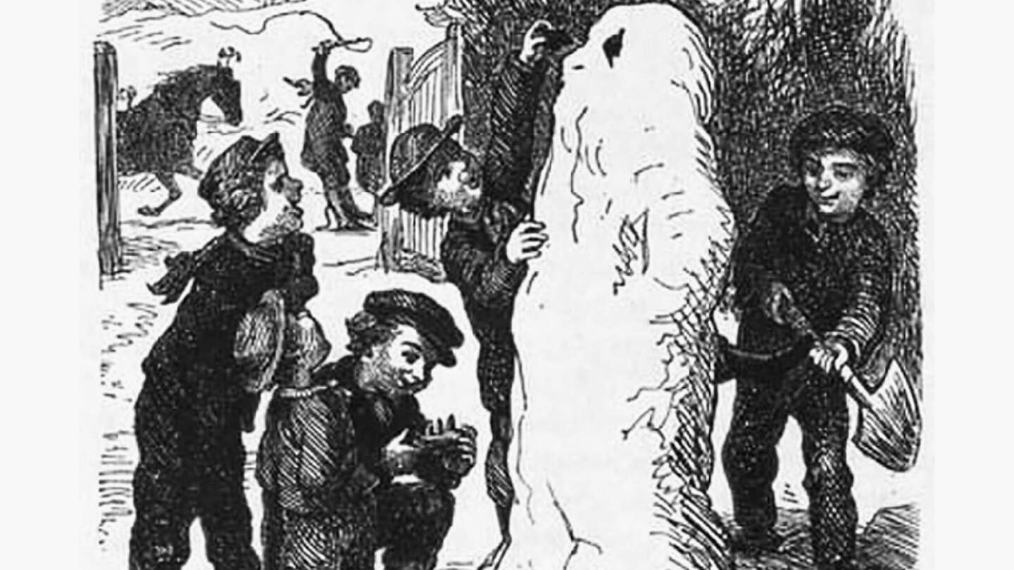 Иллюстрация к сказке Х. К. Андерсена «Снеговик» 1871 г.