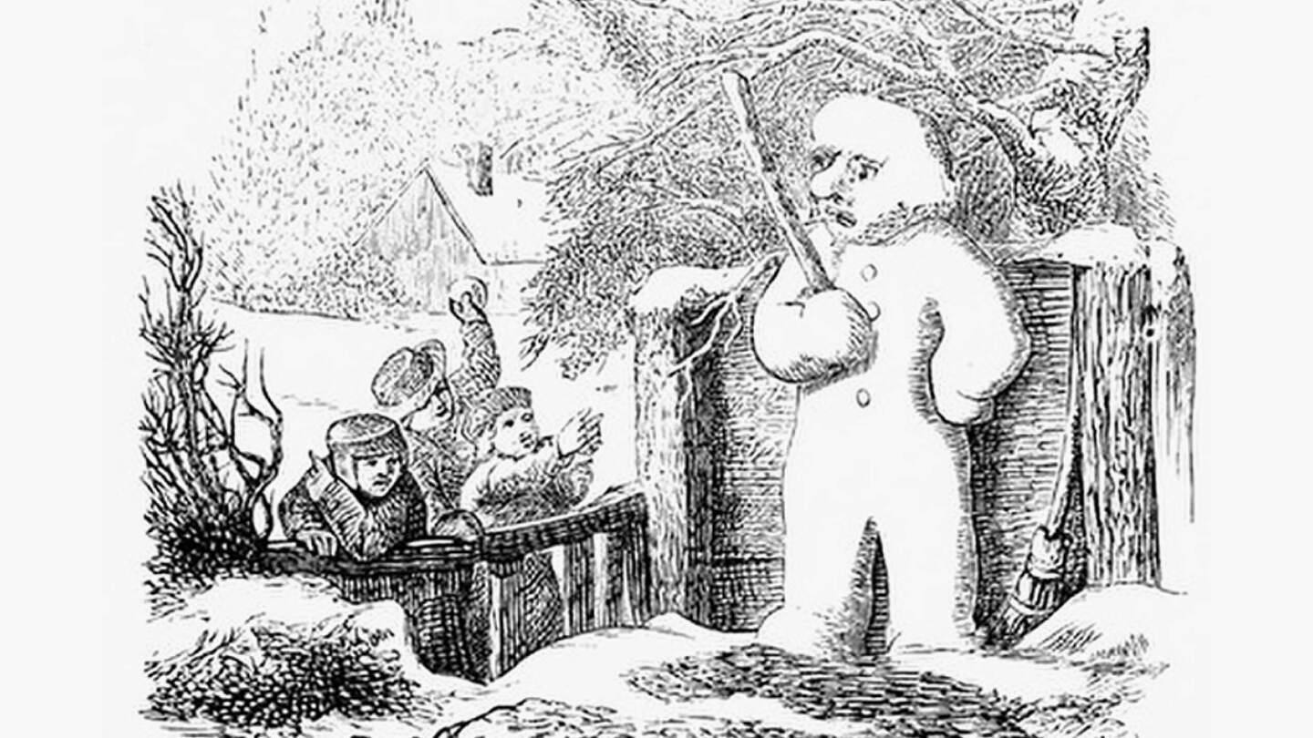 Иллюстрация к сказке Х. К. Андерсена «Снеговик» 1871 г.