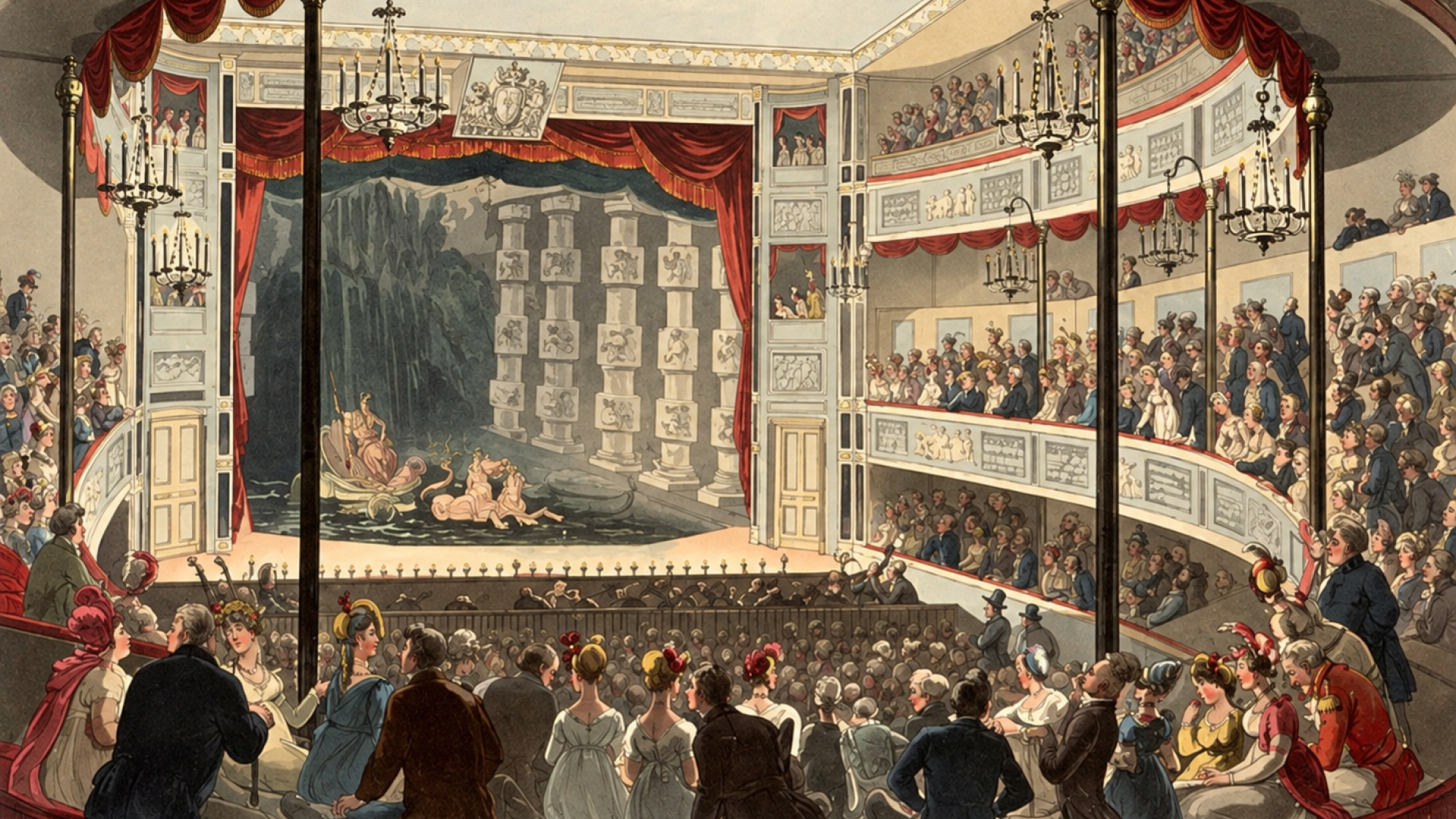Интерьер театра. Неизвестный художник,1809 год