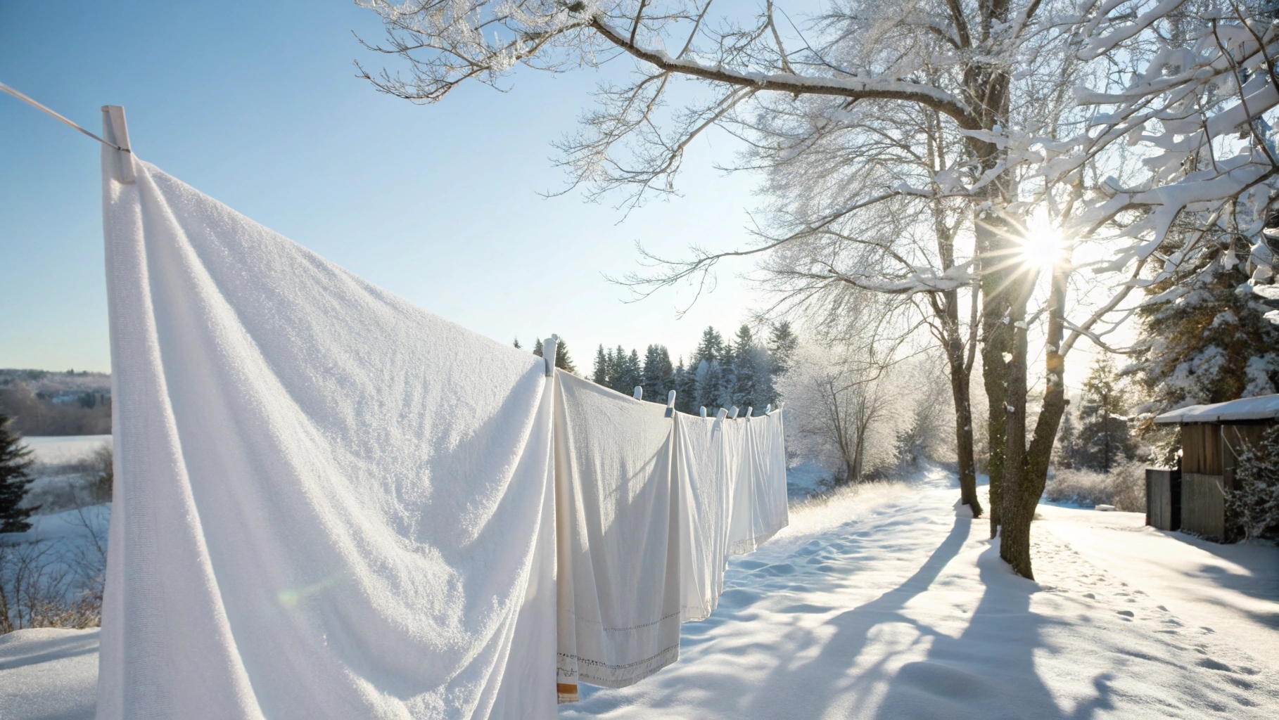 белье на морозе