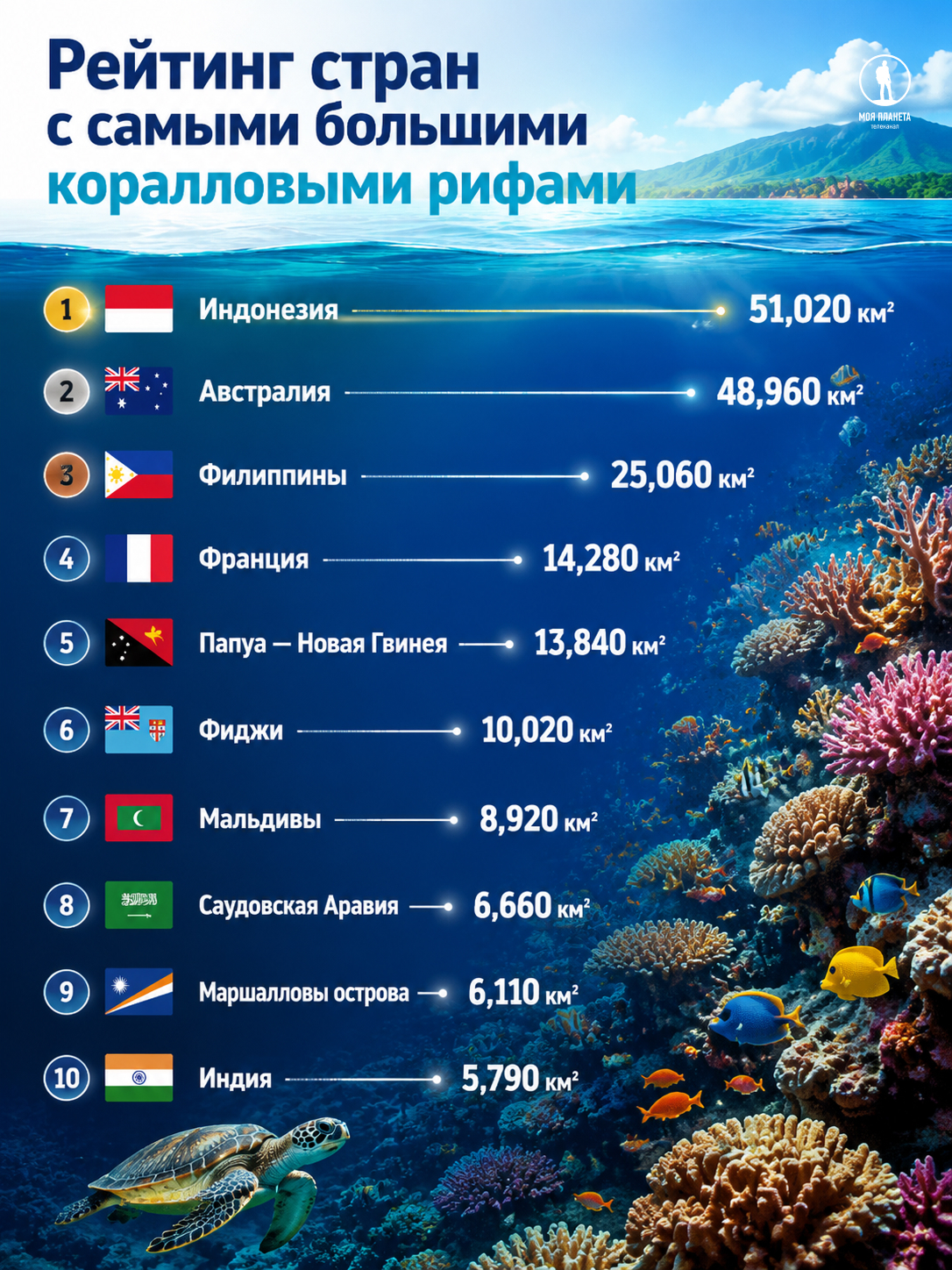 инфографика, кораллы