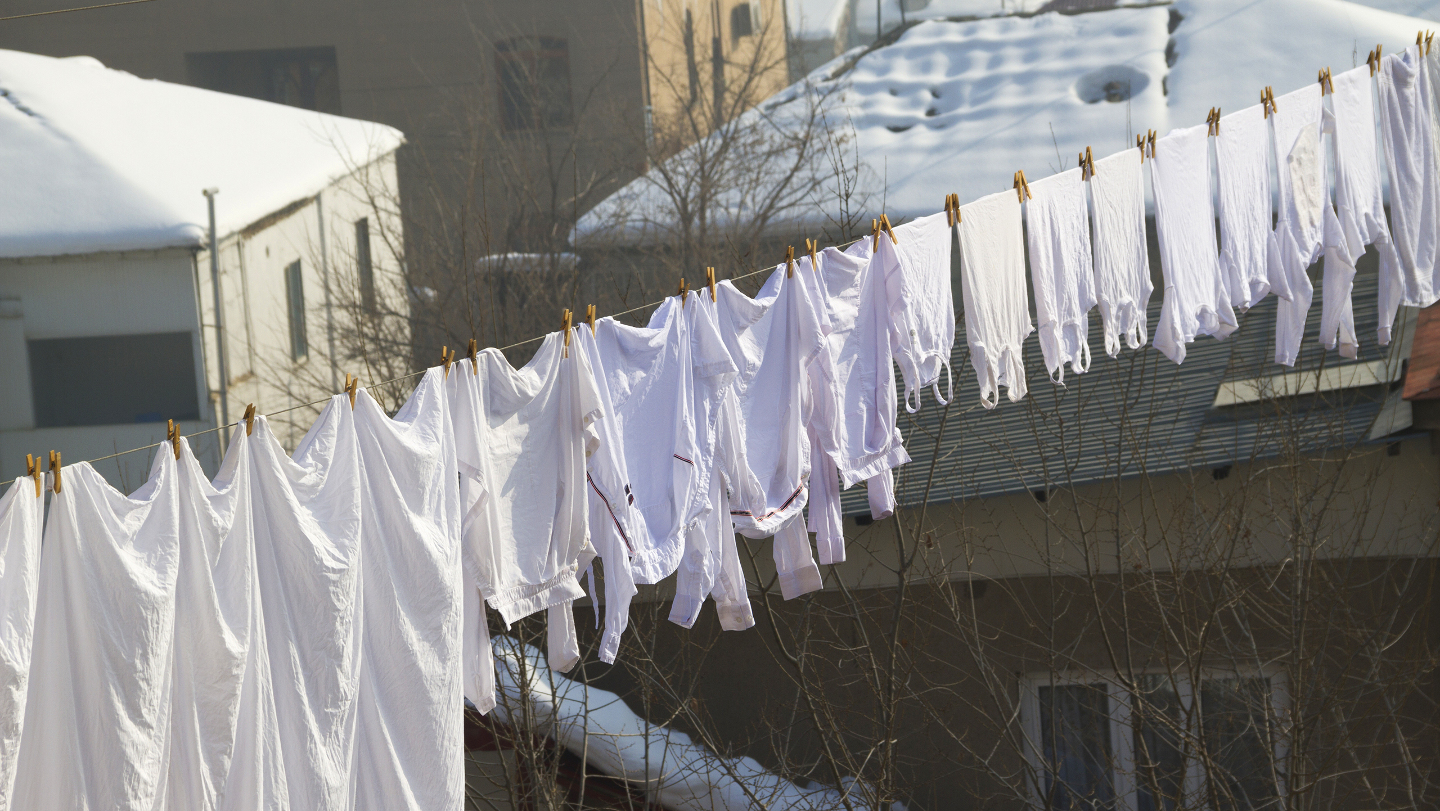 белье на морозе