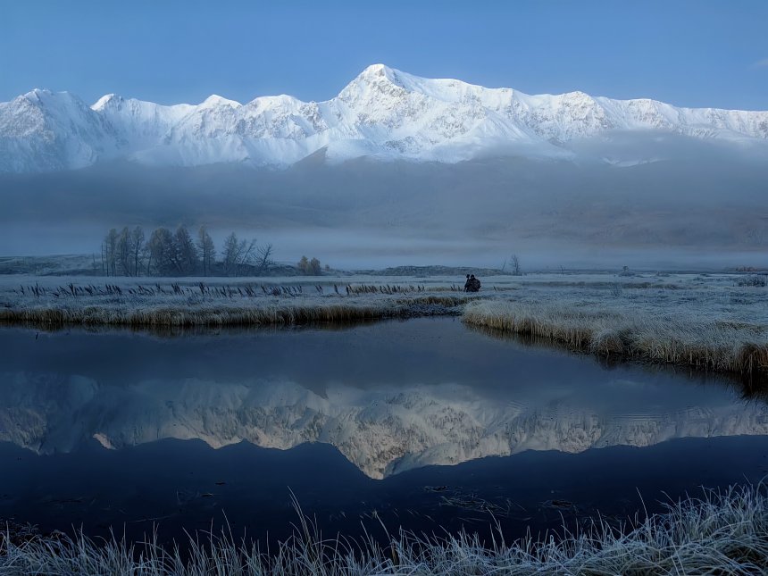 Отражения алтайской осени в озере Джангызколь - Юрий Рейценштейн (1/8)